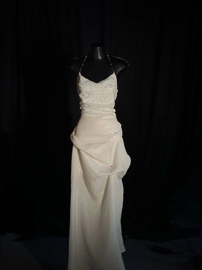 Crow Crew Ruched Wool-Blend Spaghetti Strap Maxi Dress - PREORDER