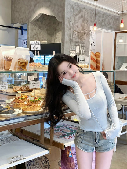 Kiara Baby Blue Lace 2 In 1 Top