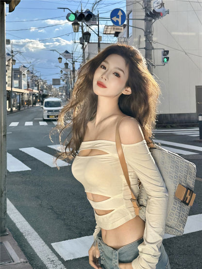 Isla Cut Out Crop Top - White