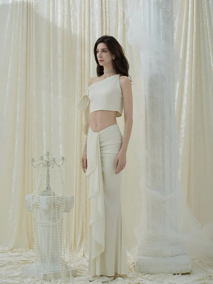 Crow Crew Hera Draped Top and Maxi Skirt Set