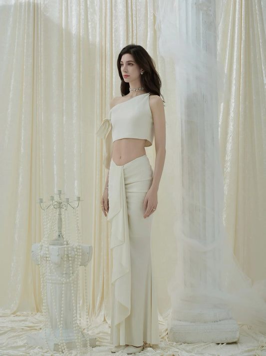 Crow Crew Hera Draped Top and Maxi Skirt Set