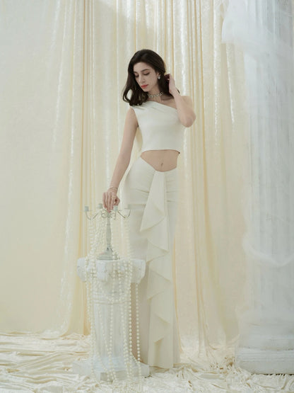 Crow Crew Hera Draped Top and Maxi Skirt Set