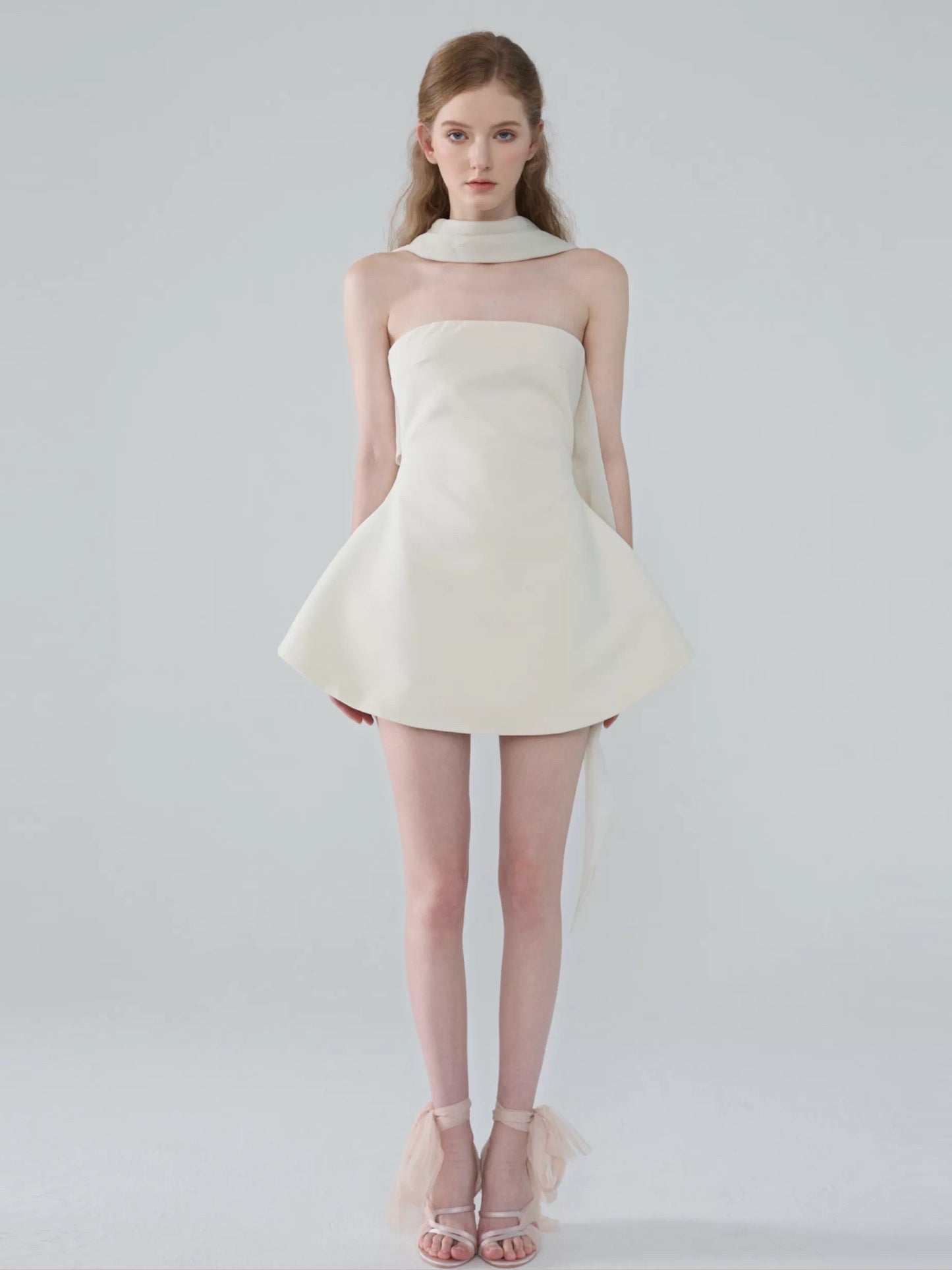 Moonlight Bandeau Neck Tie Mini Dress