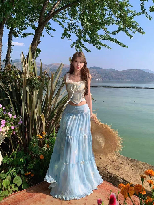 Bluebell Bloom Top & Maxi Skirt Set