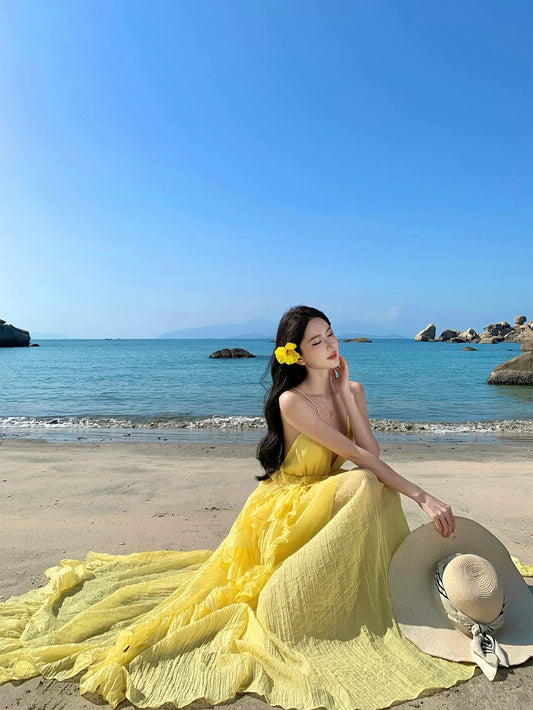 Limoncello Dream Ruffle Maxi Dress