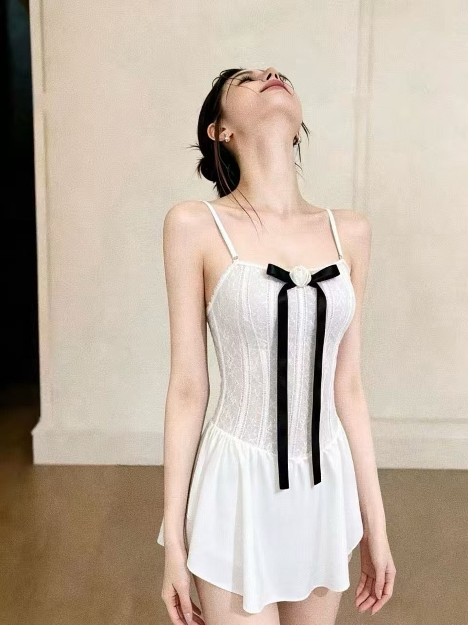 Ivory Rosette One-Piece Swimsuit