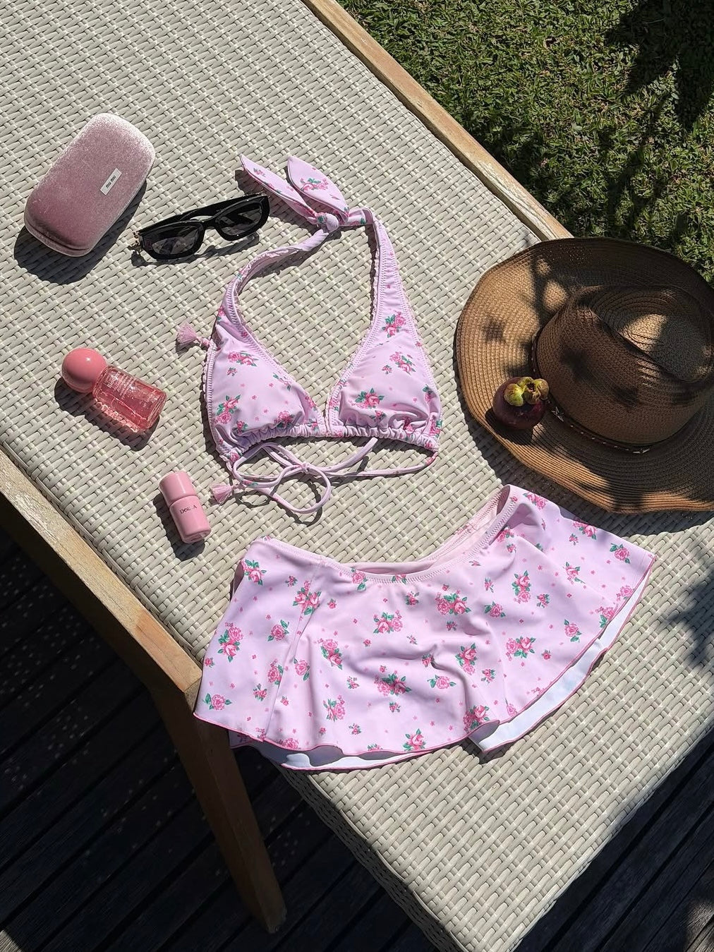 Fleurie Pink Floral Bikini Set