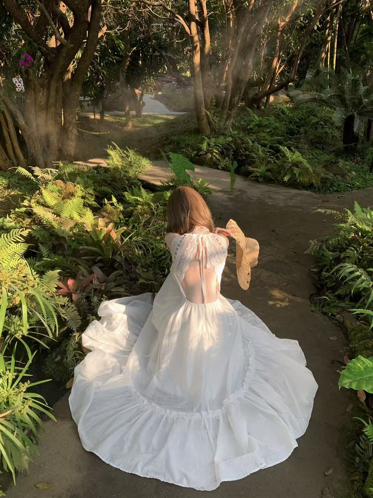 Fairy Lace Backless Maxi Dress