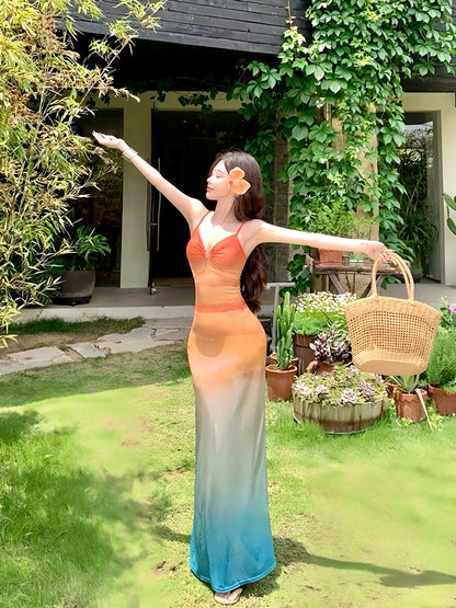 Gradient Ombre Maxi Dress