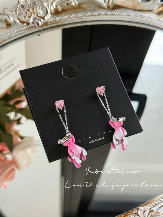 Blush Teddy Drop Earrings