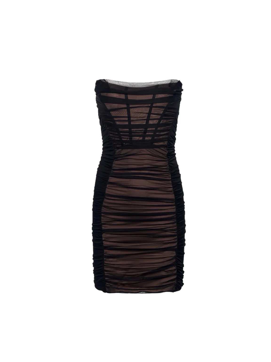 Kali Strapless Mesh Ruched Dress
