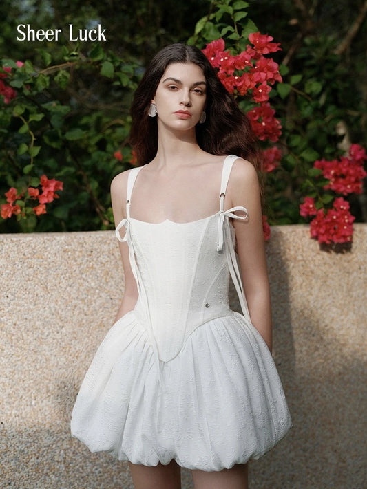 Amari Corset Puff Mini Cocktail Dress