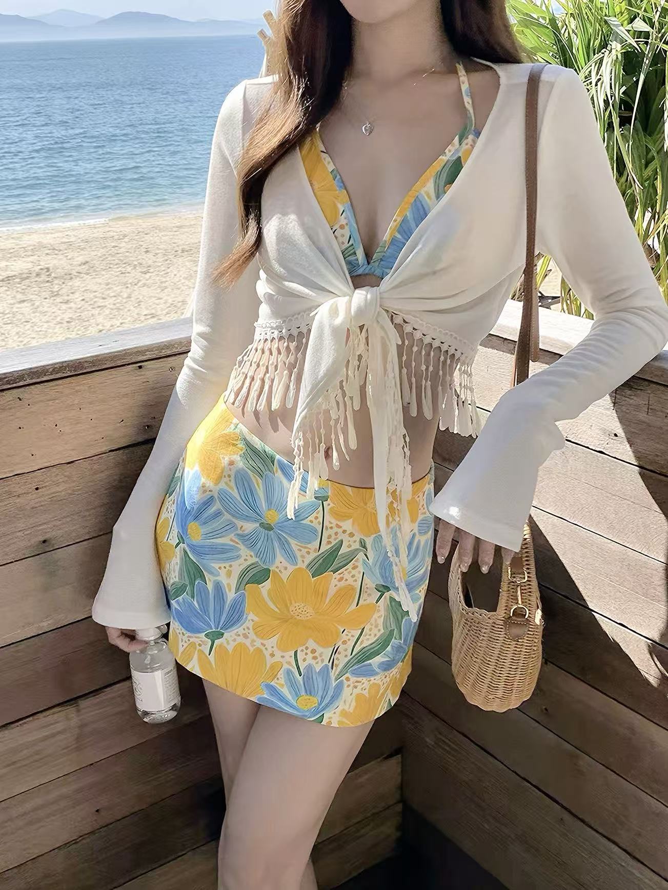 Carpi Bloom Four-Piece Bikini Resort Set