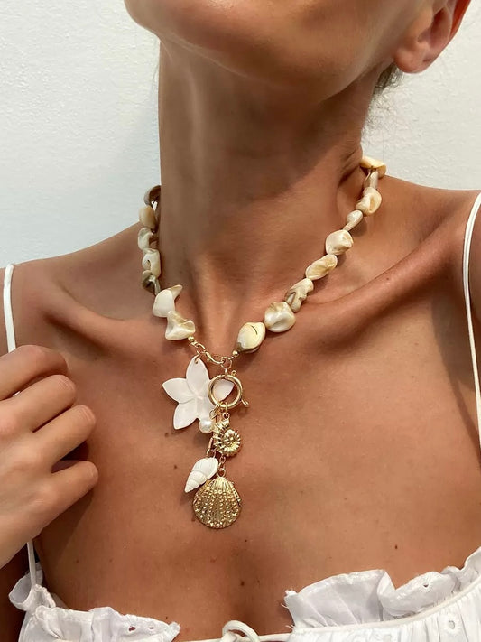Coastal Shell Charm Necklace & Bracelet