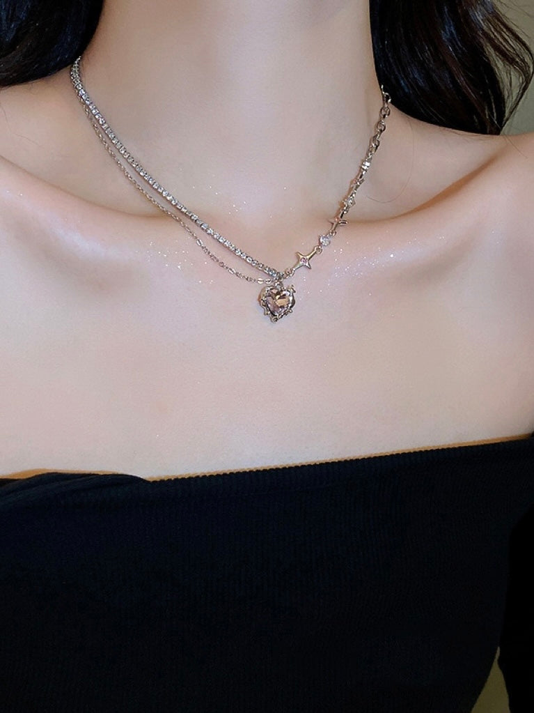 Heartbeat Necklace - Pink