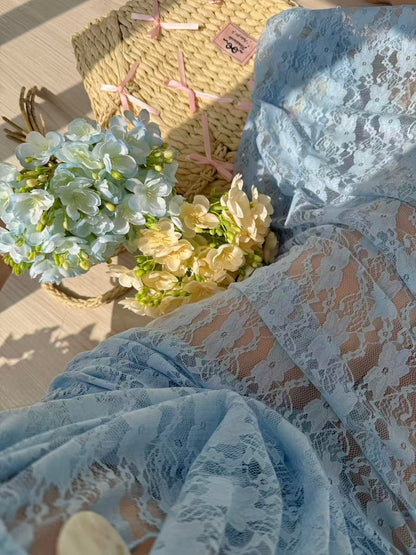 Azure Lace 3-Piece Bikini Resort Set