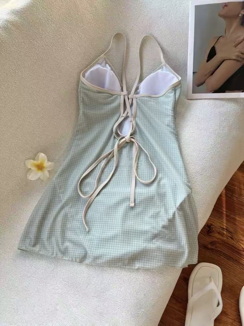 Matcha Plaid One-Piece Swimsuit