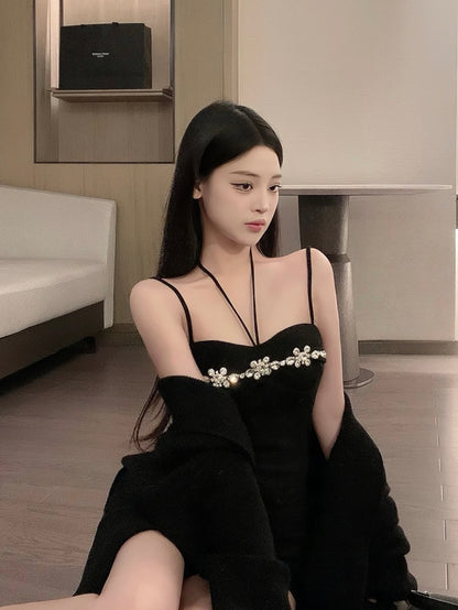 Francesca Diamanté Top - Black