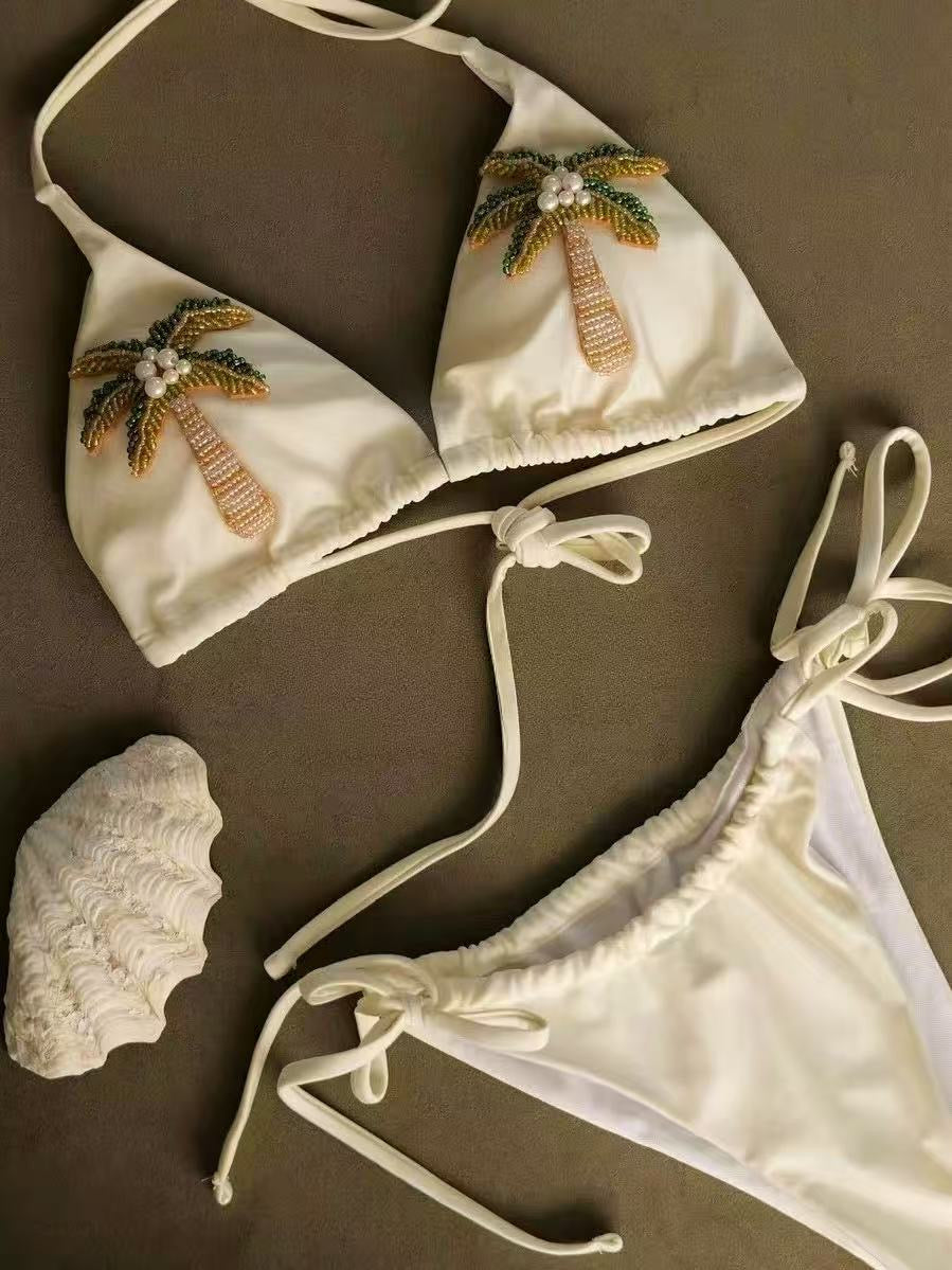 Palm Paradise Triangle Bikini Set