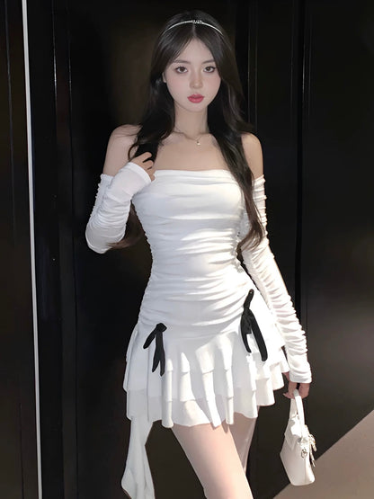 Minibow Ruffle Dress