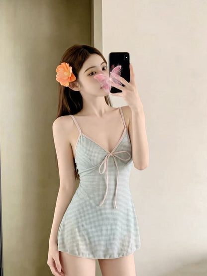 Matcha Plaid One-Piece Swimsuit