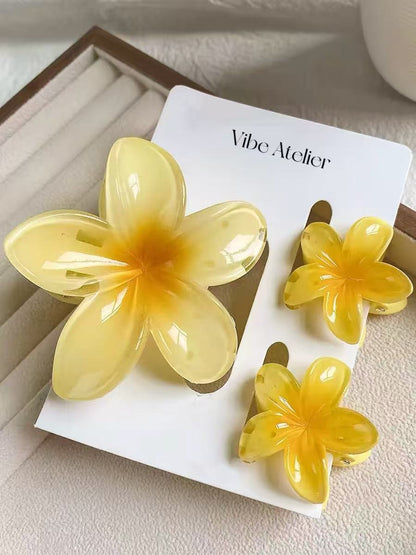 Island Plumeria Hair Clip Set of 3