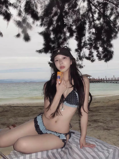 Black Polka Dot Bikini Set