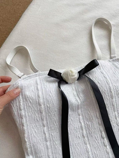 Ivory Rosette One-Piece Swimsuit