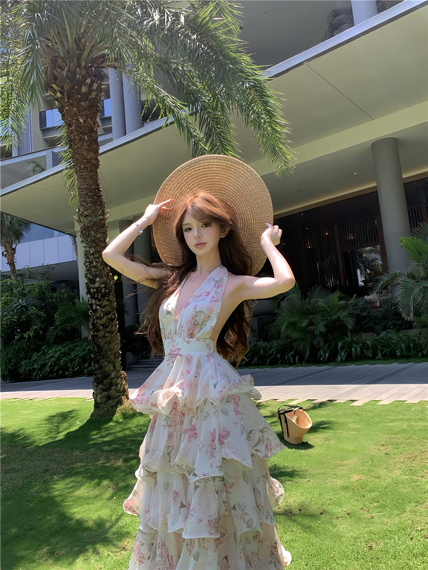 Rosé Garden Maxi Dress