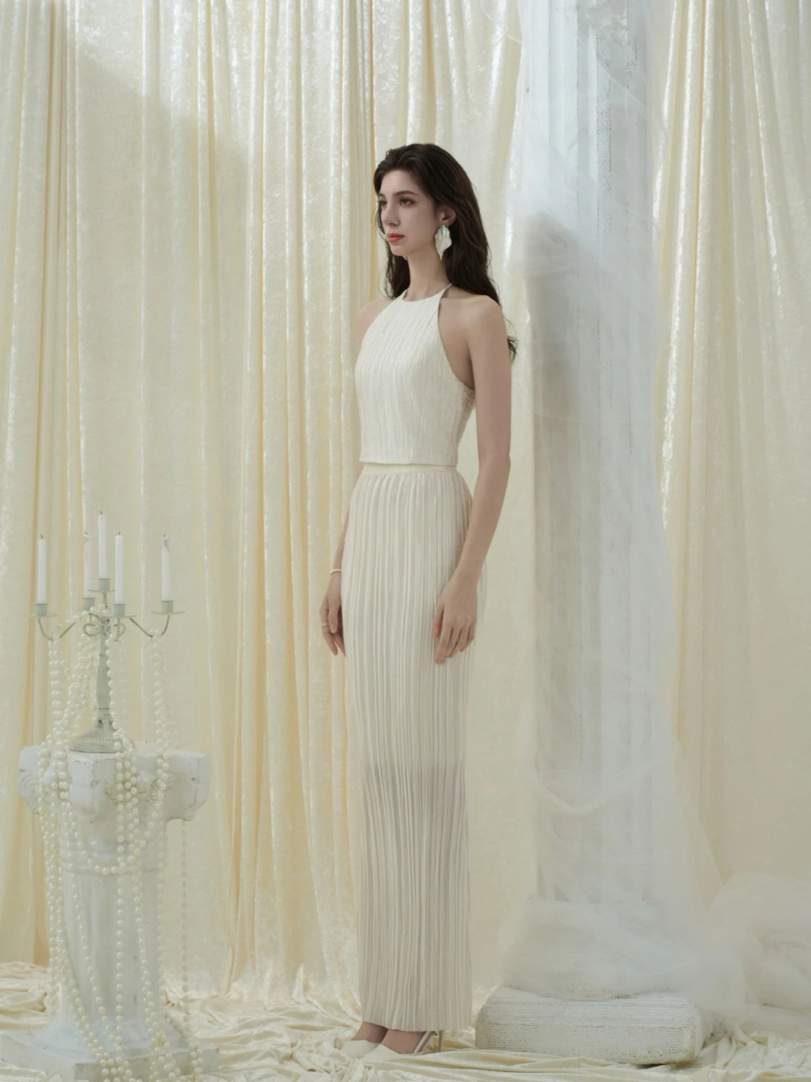 Crow Crew Ruched Top and Maxi Skirt Set - PREORDER