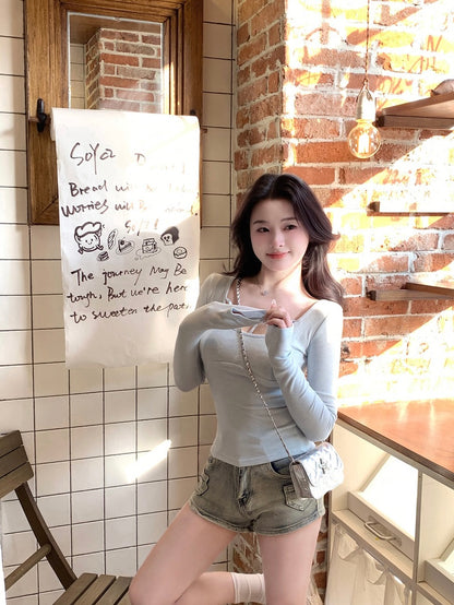 Kiara Baby Blue Lace 2 In 1 Top