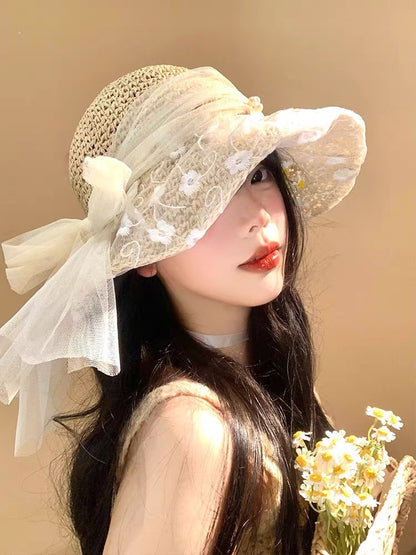 Floral Lace Bow Hat