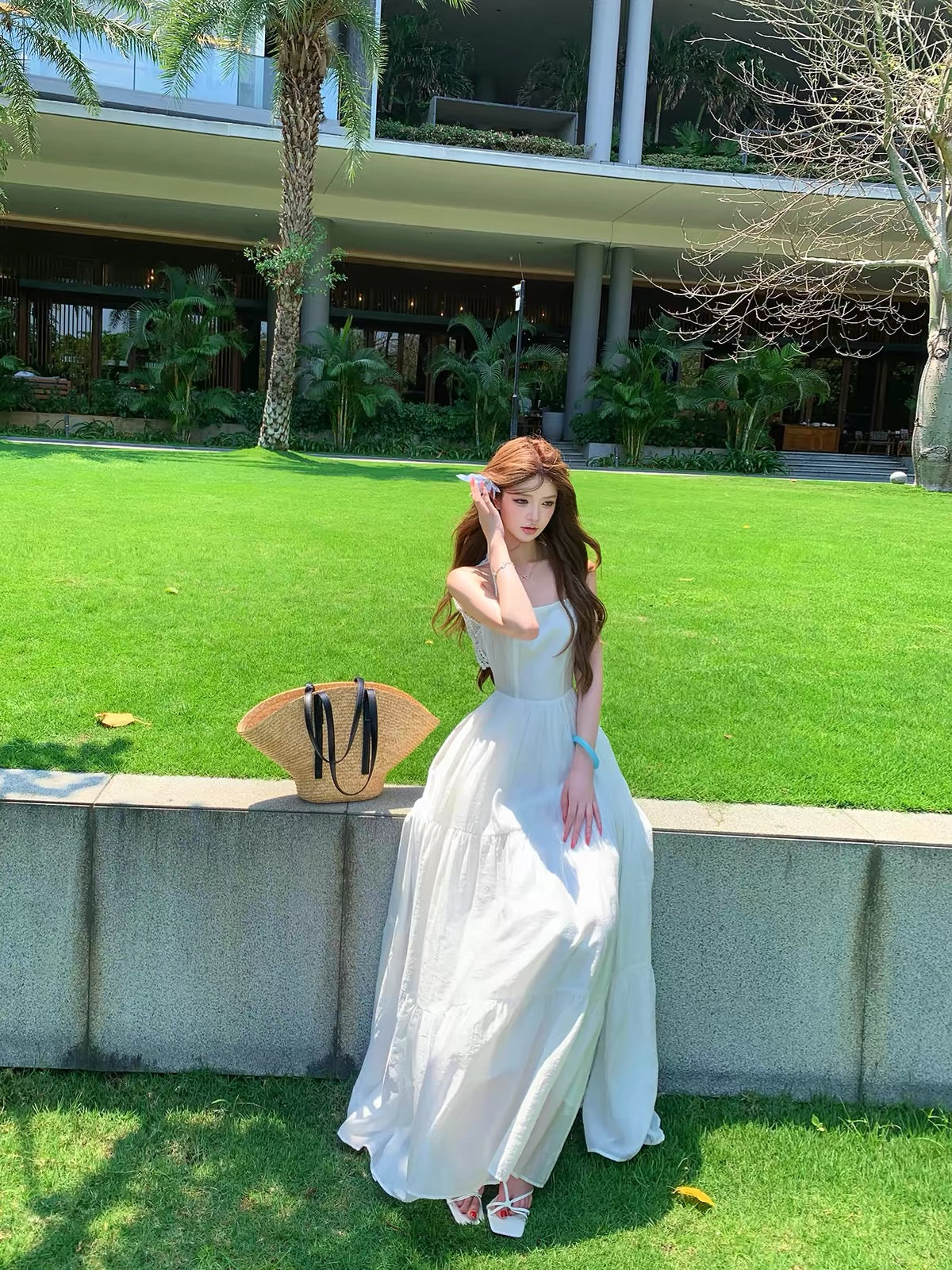 Lace Backless Maxi Dress