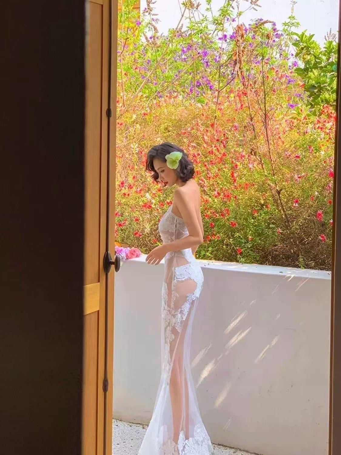 Muse de Lace Bikini Set with Maxi Dress