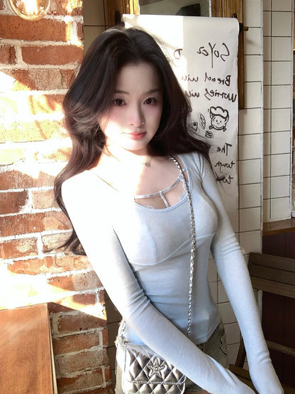 Kiara Baby Blue Lace 2 In 1 Top