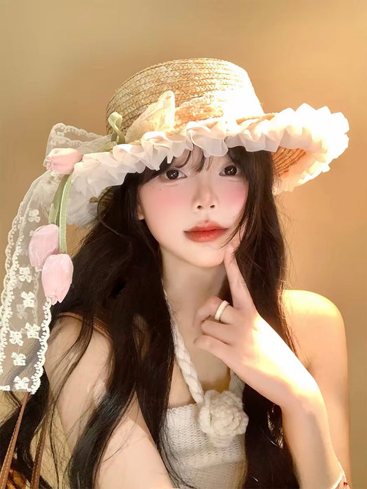 Tulip Lace Straw Hat