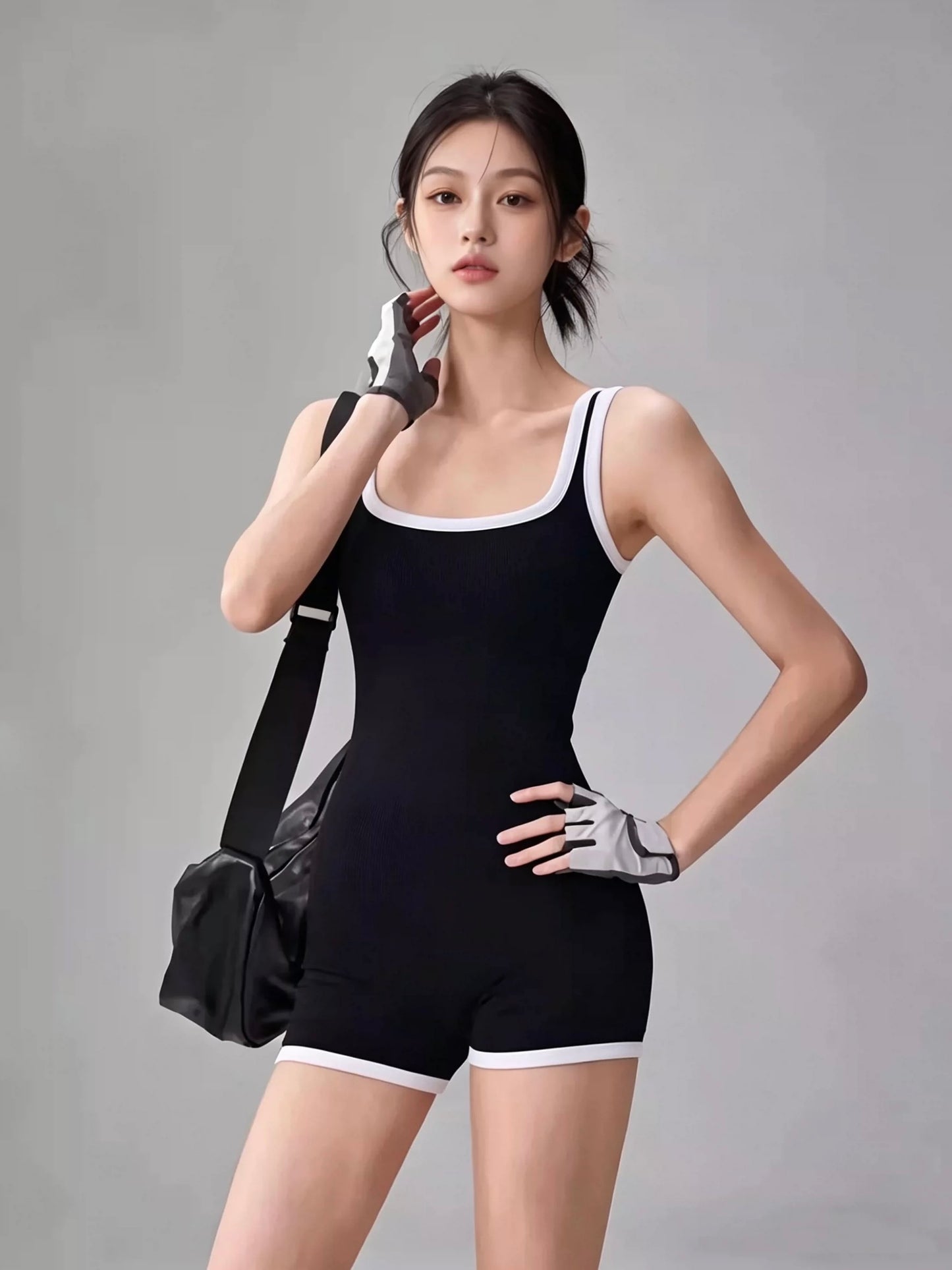 Noir Contrast One-Piece Swimsuit