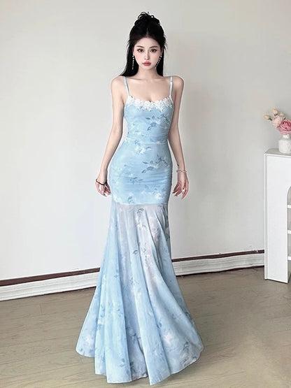 Echos of Moonlace Mesh Maxi Dress