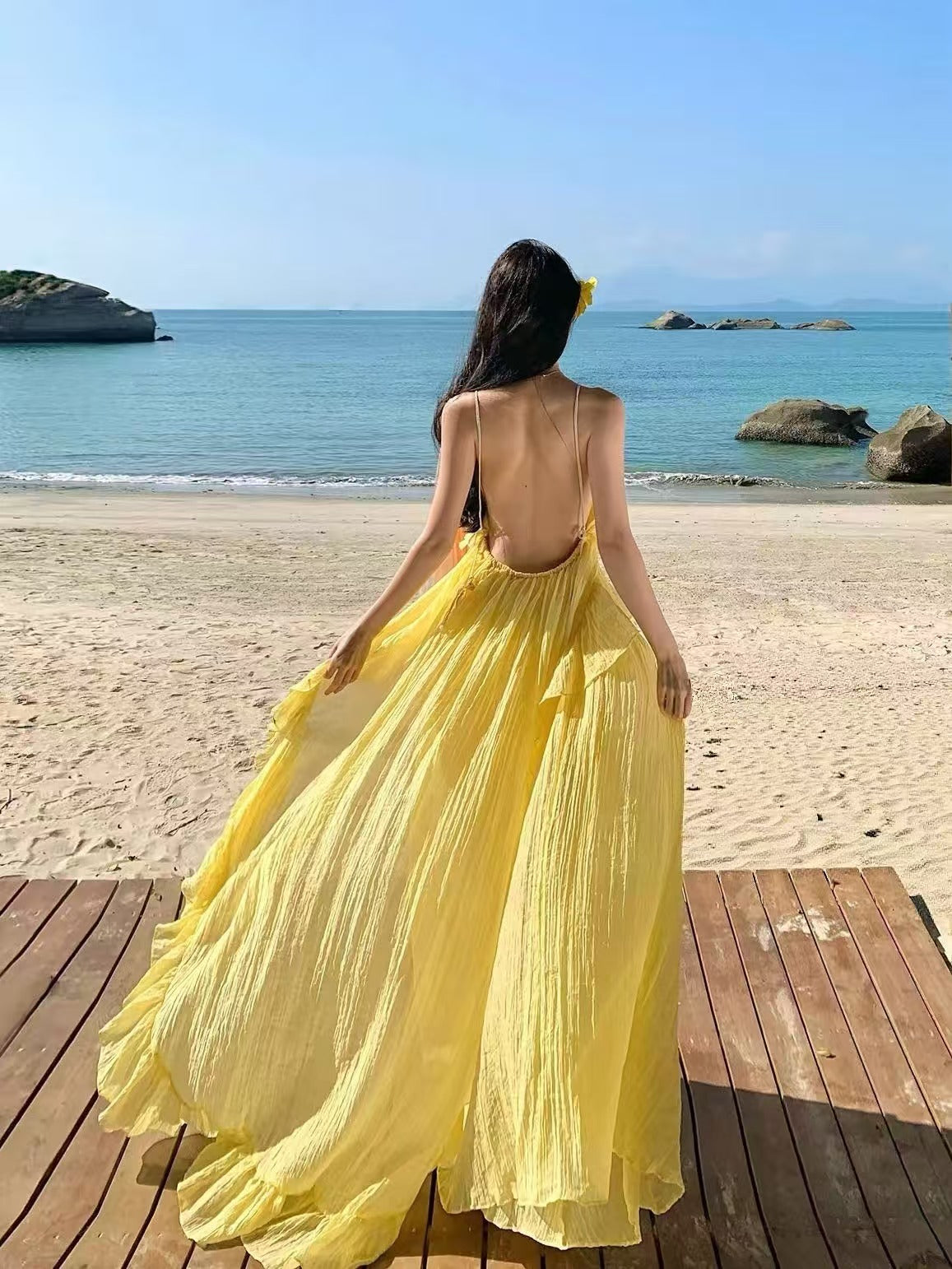 Limoncello Dream Ruffle Maxi Dress