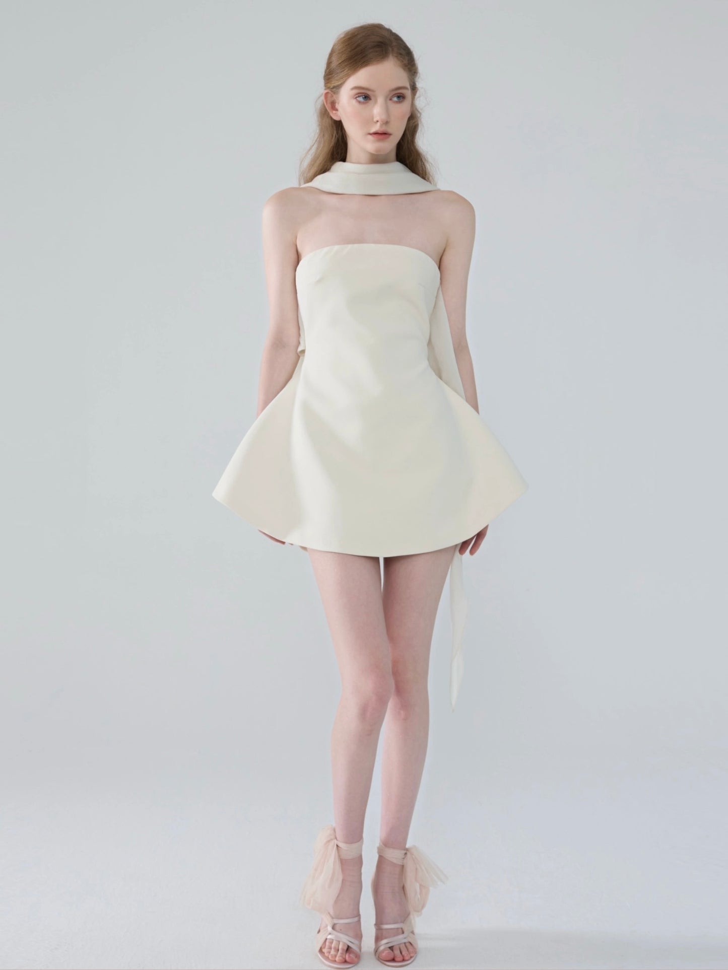 Moonlight Bandeau Neck Tie Mini Dress