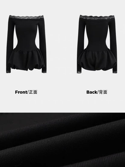 Ciara Lace Off-Shoulder Bubble Hem Playsuit