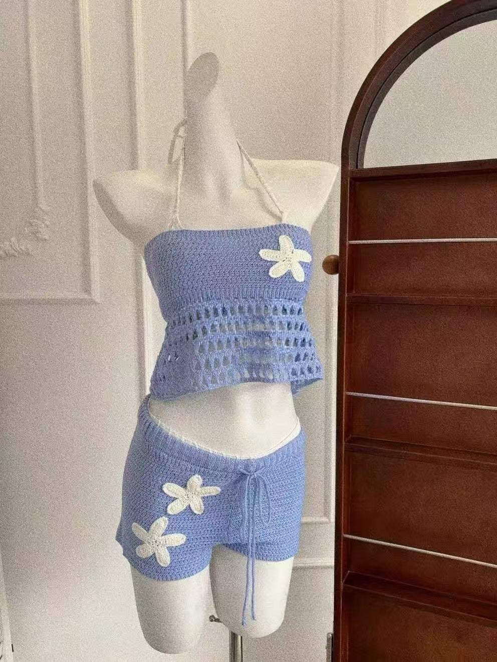 Bluebell Bloom Crochet Four-Piece Bikini Set