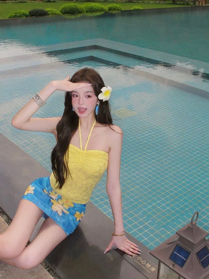 Plumeria Skies 3-Piece Tankini Set