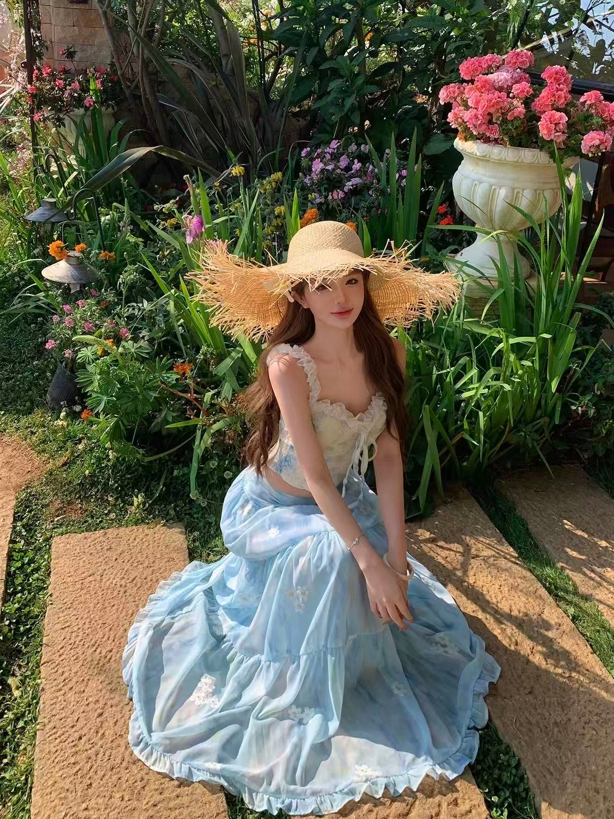 Bluebell Bloom Top & Maxi Skirt Set