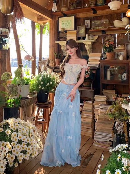 Bluebell Bloom Top & Maxi Skirt Set