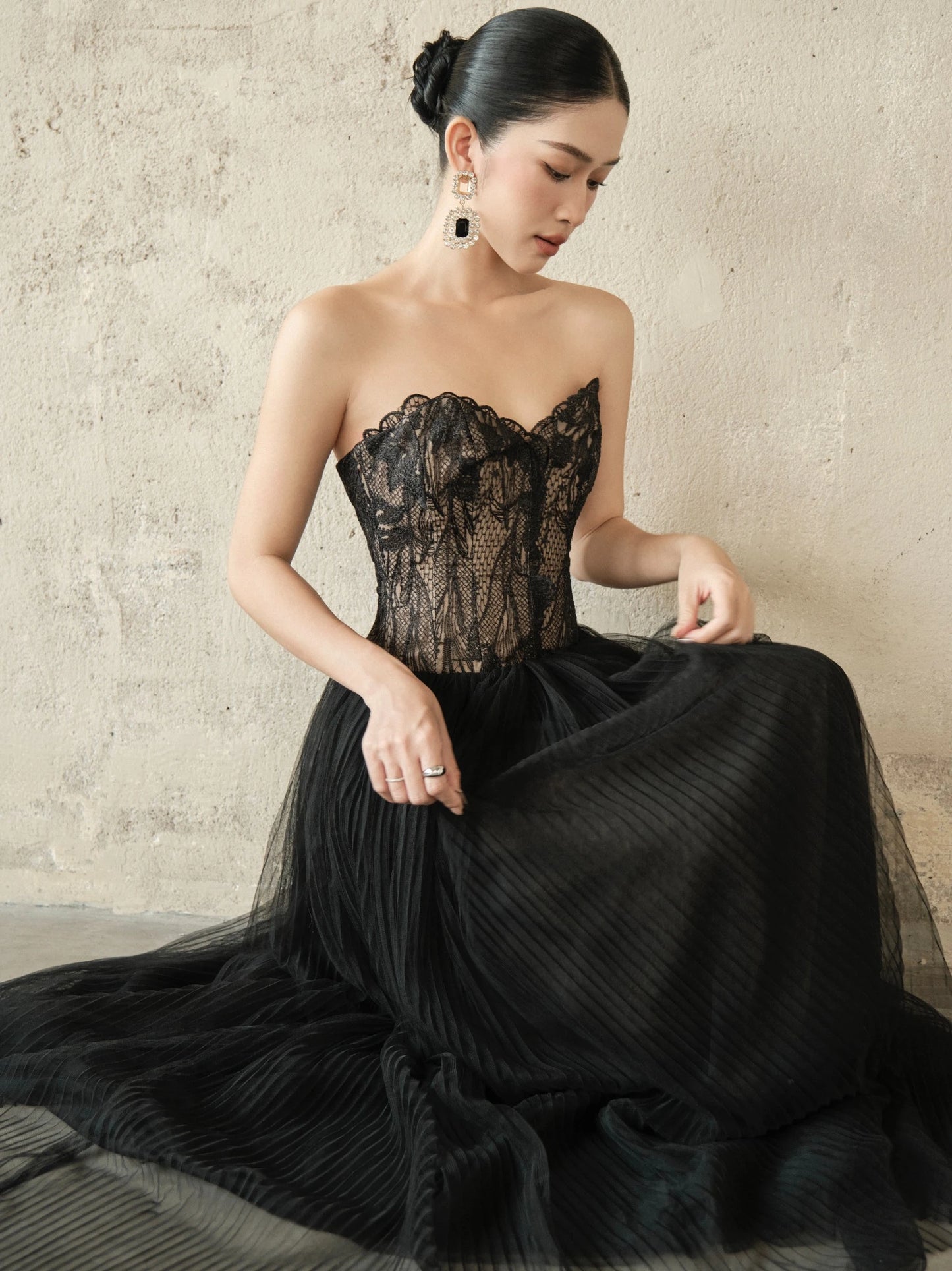 Deliciae Carly Lace Corset Maxi Dress