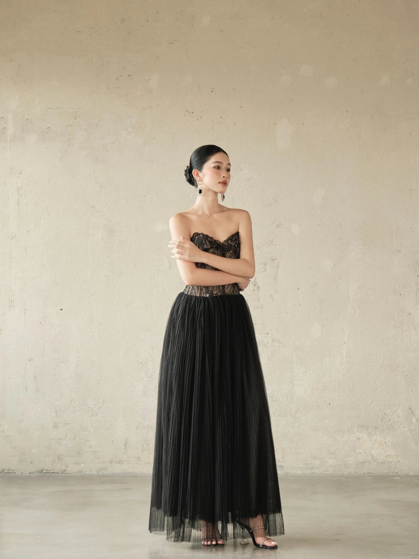 Deliciae Carly Lace Corset Maxi Dress