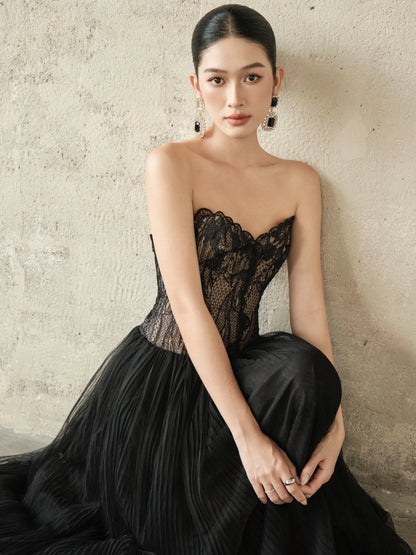 Deliciae Carly Lace Corset Maxi Dress