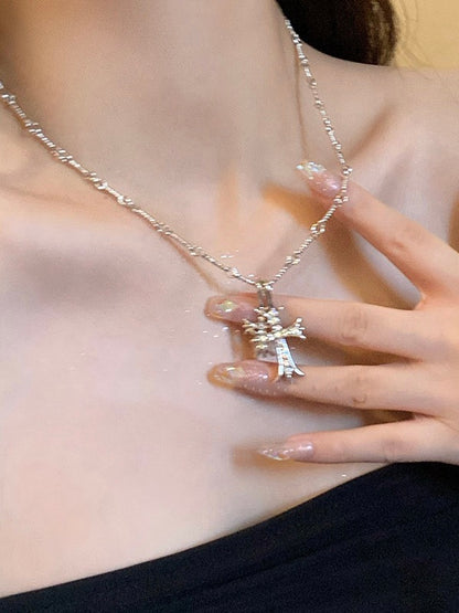 Diamanté Cross Necklace