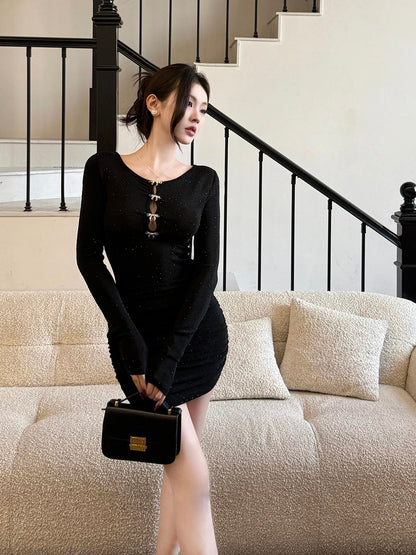 Bowknot Glittering Two-Way Convertible Mini Dress